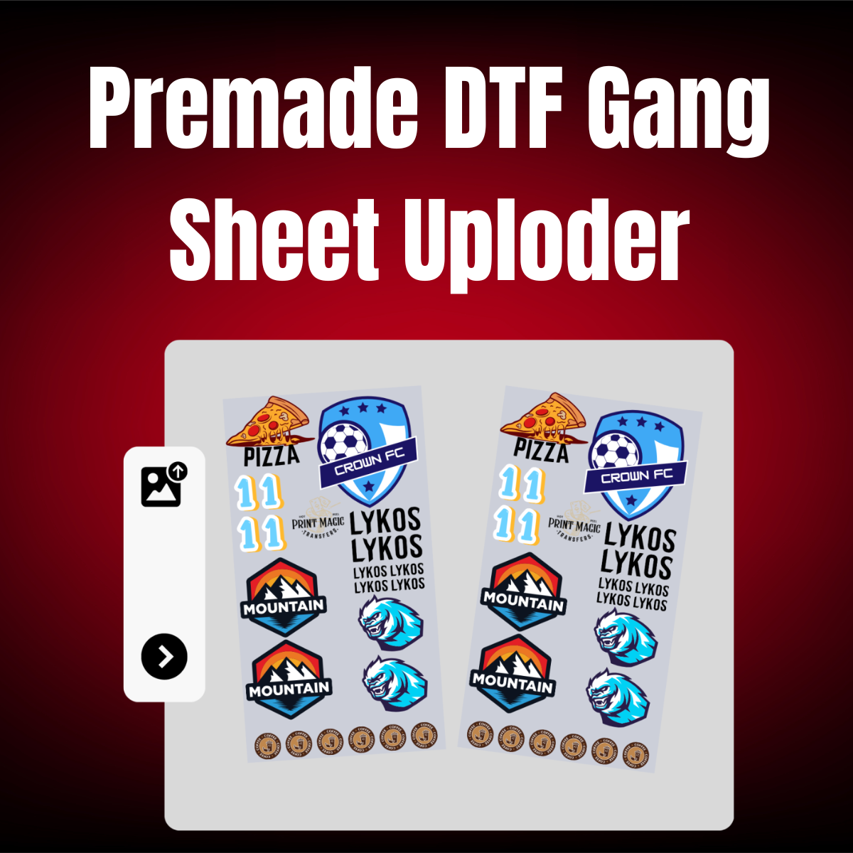 Upload Your DTF gang sheet