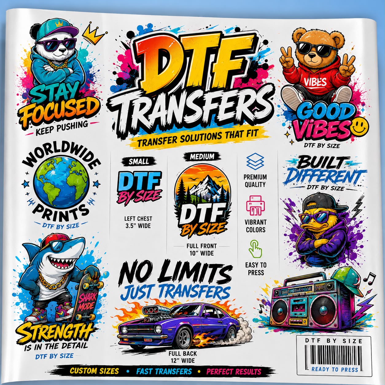 Upload Your DTF gang sheet